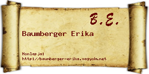 Baumberger Erika névjegykártya